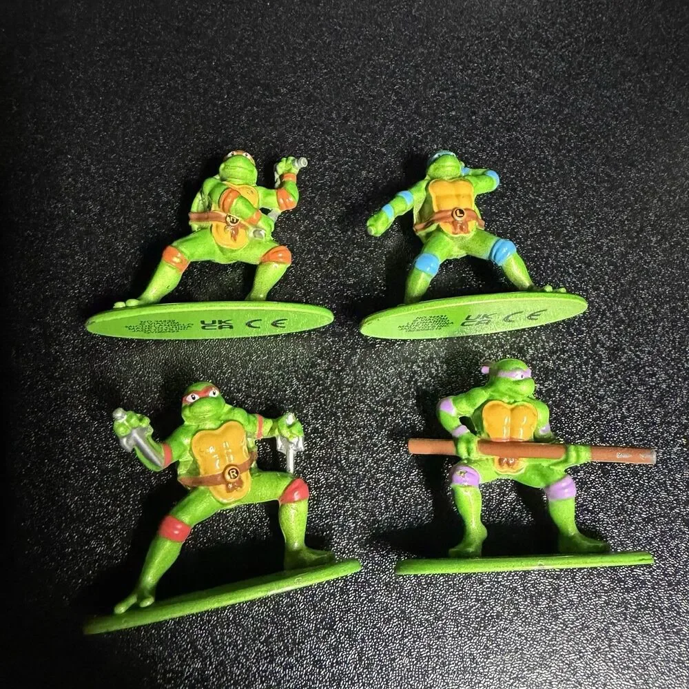 TMNT Jada Nano Metalfigs 4 Figure Lot Raphael Leo Don Mike Ninja Turtles Toy